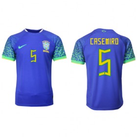 Brasilien Casemiro #5 Borta Kläder VM 2022 Kortärmad